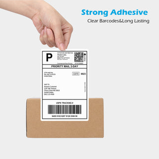 These have been great labels. We have had zero trouble with them sticking to packages