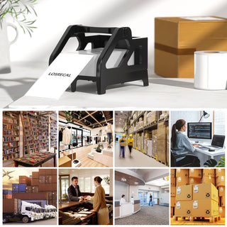 Label Holder, Compatible with Rolls and Fan-Fold Labels, Thermal Label Paper Holder, Desktop Label Printer Accessory