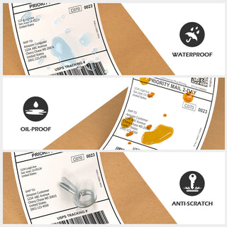 These have been great labels. We have had zero trouble with them sticking to packages